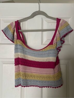Striped Colorful Crochet Top